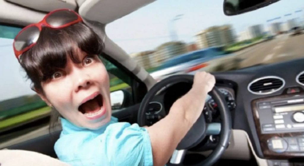 Woman Driving Fast