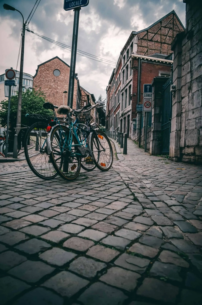 bicycles near post