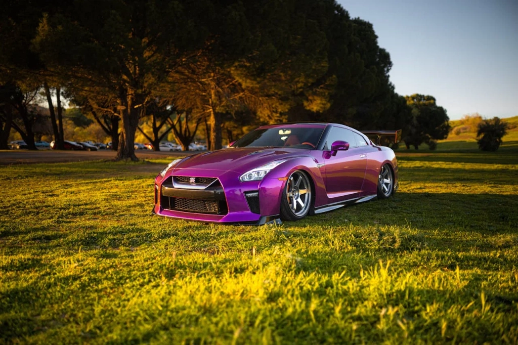 Purple Nissan On A Field